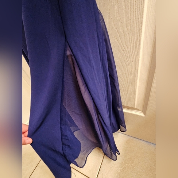 Royal Blue Plus Size S 20 Long Sleeves Long Prom Evening Dress Mother Bride - Picture 4 of 10